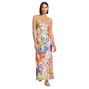 Johnny Was Gigianna Slip Mcdreamer Print Multicolor Floral Maxi Dress Size M